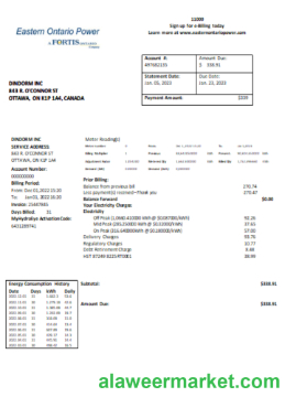 Eastern Ontario Power utility business bill, SCR